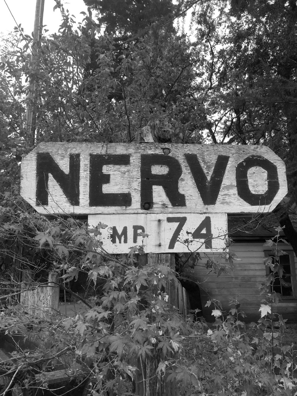Black and white Nervo Ranch sign